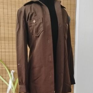 Woman's Small Overlay Linen Vintage 1960s Coat